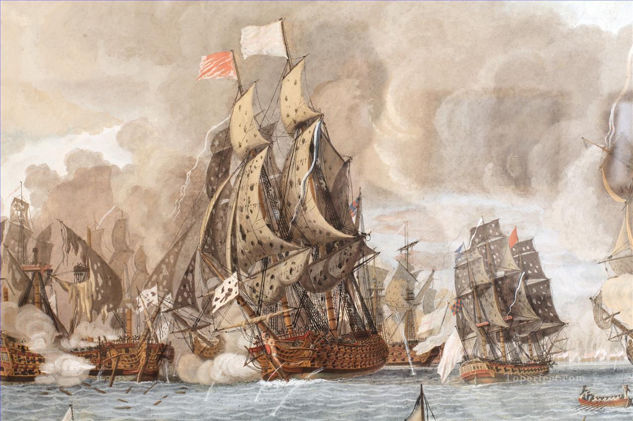 Combate naval 12 de abril de 1782 Dumoulin 2 Batallas Navales Pintura al óleo